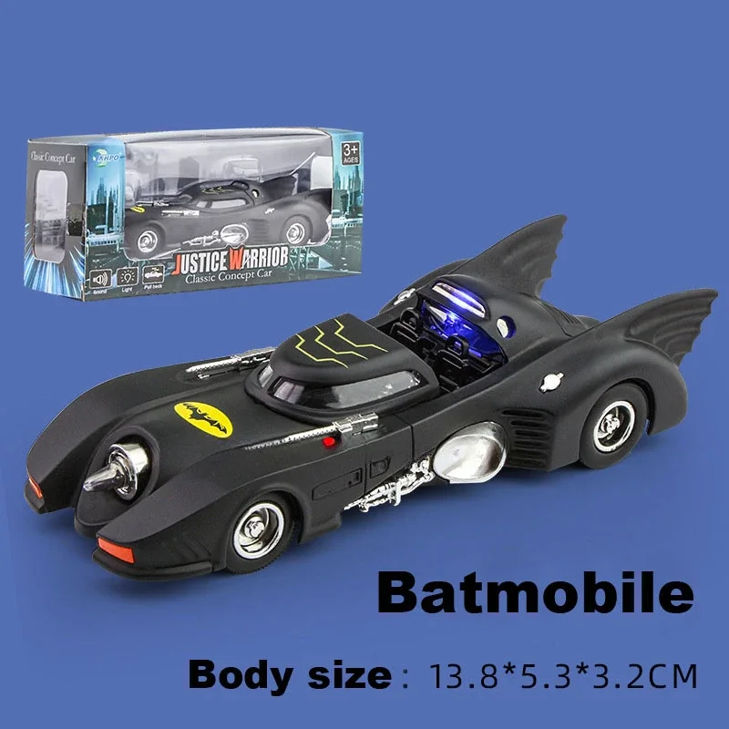 1:36 Bat auto Model Hoge Simulatie Diecasts Speelgoed Met Geluid en Licht Trek Voertuigen Decoratie Speelgoed Voor vrienden Gift