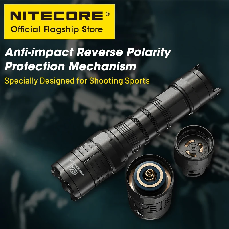 NITECORE P23i USB-C Rechargeable Flashlight Powerful Military Tactical Flashlights 3000 lumens 470m NL2150HPi Li-ion Battery