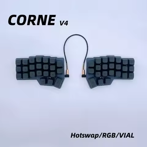 Corne V4.1 SPlit Keyboard Custom Single Mode Wired MX Axis V4 QMK/VIAL RGB Hot-swap PCB Ergonomics Mechanical Keyboards Kit Gift