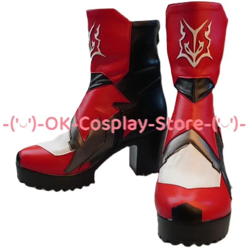 Fulgur PU couro Cosplay sapatos, Botas Vtuber, Halloween Carnaval Prop, Custom Made, Ovid