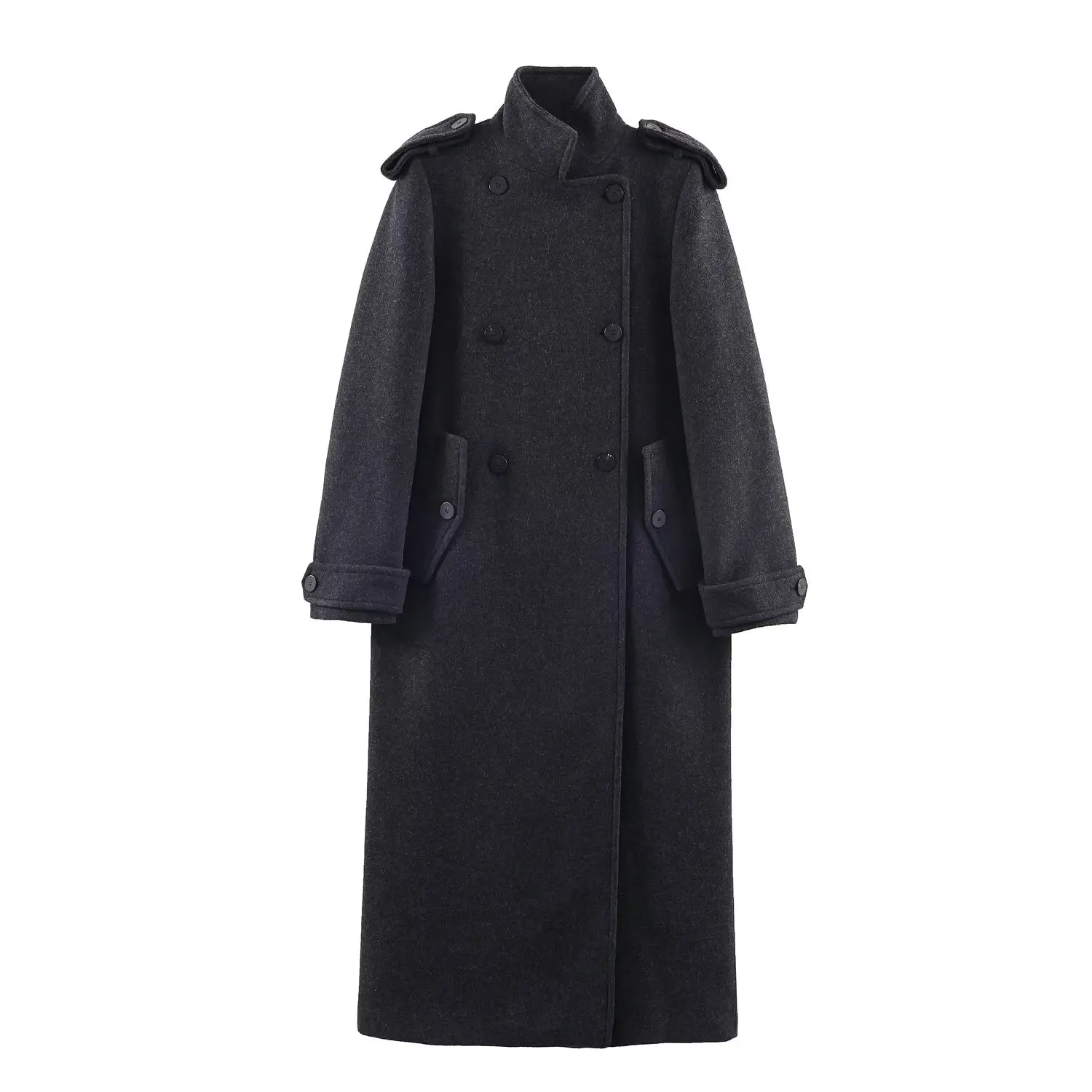 JNLEAOG Fashionable Long Mixed-Fiber Coat Women's Street Style Warmth All-Match Autumn New Arrival Coat for Middle-Aged Women