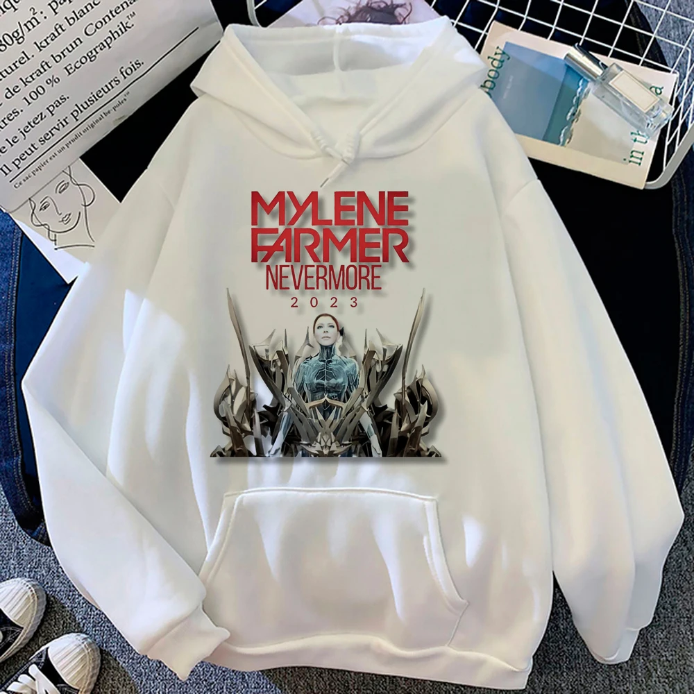 Mylene Farmer hoodies women Fleece aesthetic pulls female anime sweater