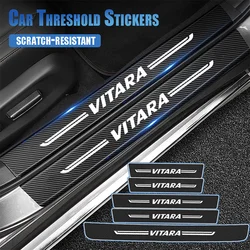 Car Front Rear Door Threshold Sill Stickers for Suzuki VITARA Logo 2023 Trunk Bumper Protect Plate Anti Scratch Trim Accessories