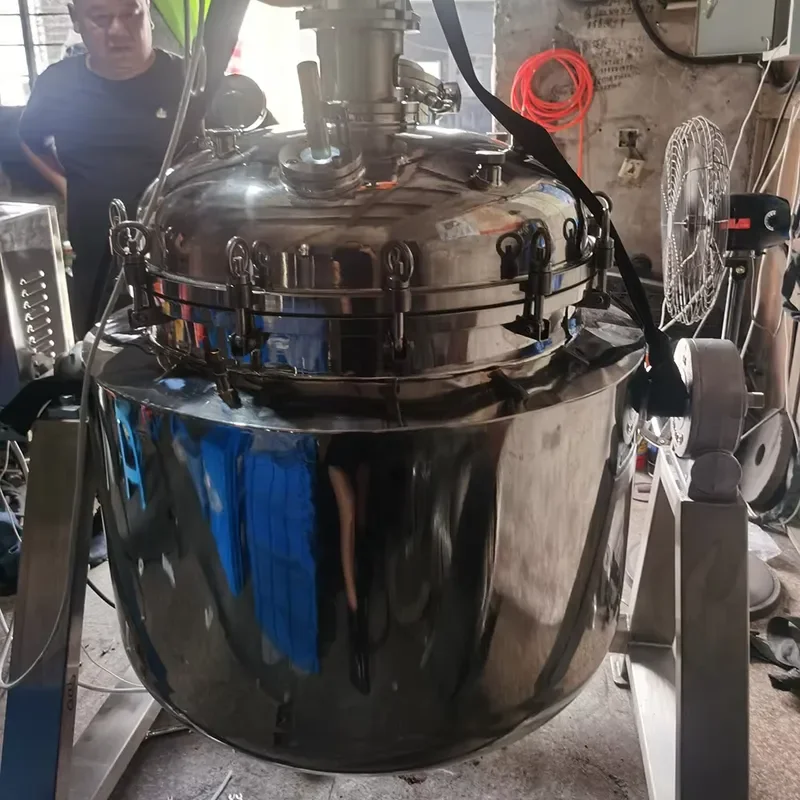 Food Safety Stainless Steel Electric Kettle Sanitary Stirrer Pump Control Box 50-1000l Capacity PLC Control Restaurant Retail