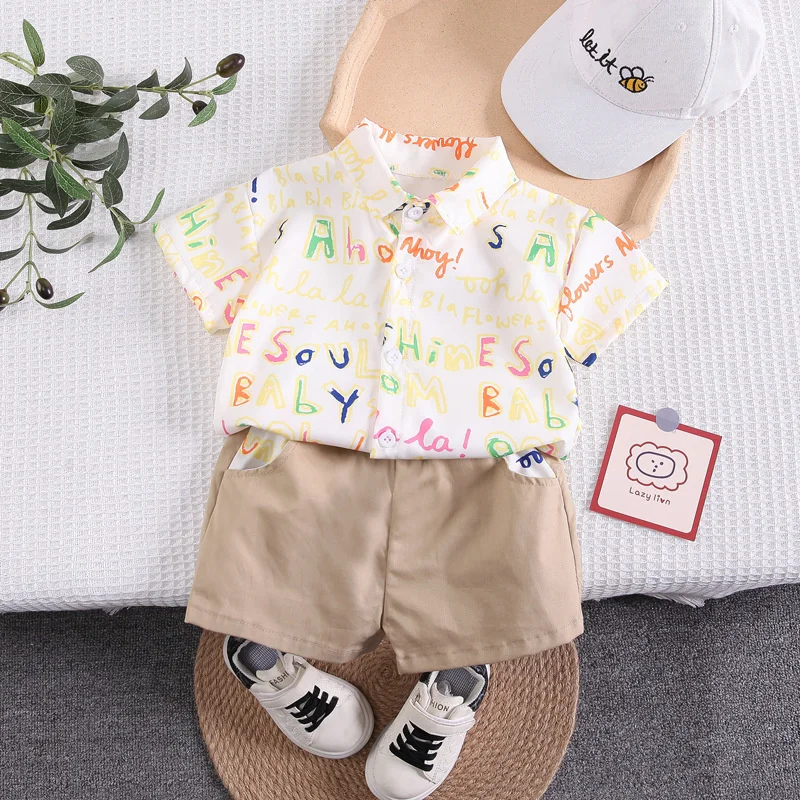 New Summer Baby Clothes Suit Crianças Meninos Dos Desenhos Animados Camisa Shorts 2 Pcs/Sets Criança Traje Casual Infantil Outfits Crianças Treino