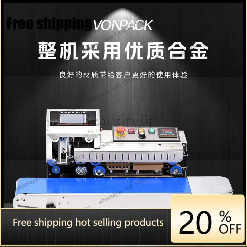 FR-1600 intelligent inkjet sealing machine commercial continuous sealing aluminum foil