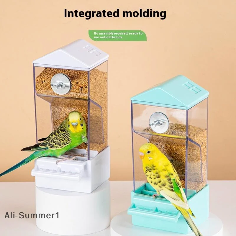 Large Capacity Pet Parrot Automatic Feeder Bird Cage Food Box Husk Separation Anti-splash Integrated Splash Feeder Pet Supplies