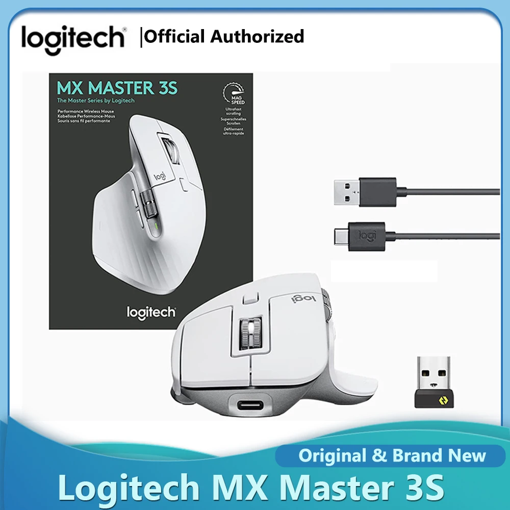 Оригинальная беспроводная мышь Logitech MX Master 3S, 8000 точек на дюйм, 2,4 ГГц, лазерная беспроводная Bluetooth офисная мышь для портативных ПК