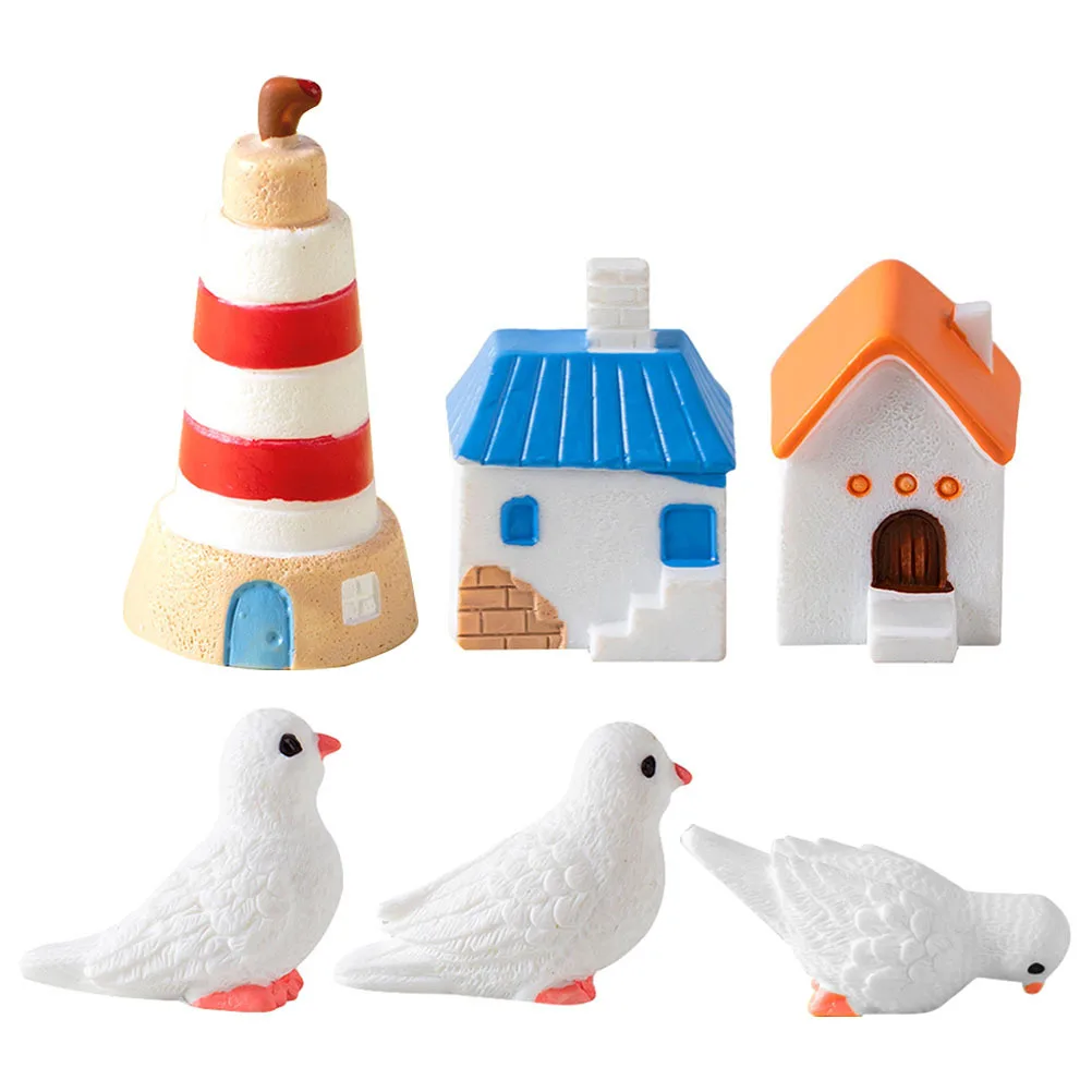 

1Set Resin Pigeon Statue Island Villa Miniature Garden Ornament Home Outdoor Bonsai Decor Miniatures Themed Bonsai Decorations