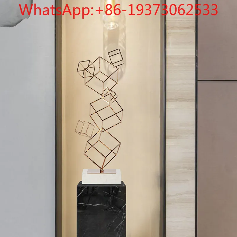 Geometric Floor Sculpture Hotel Entrance Living Room Soft Decoration Art Installation Ornament