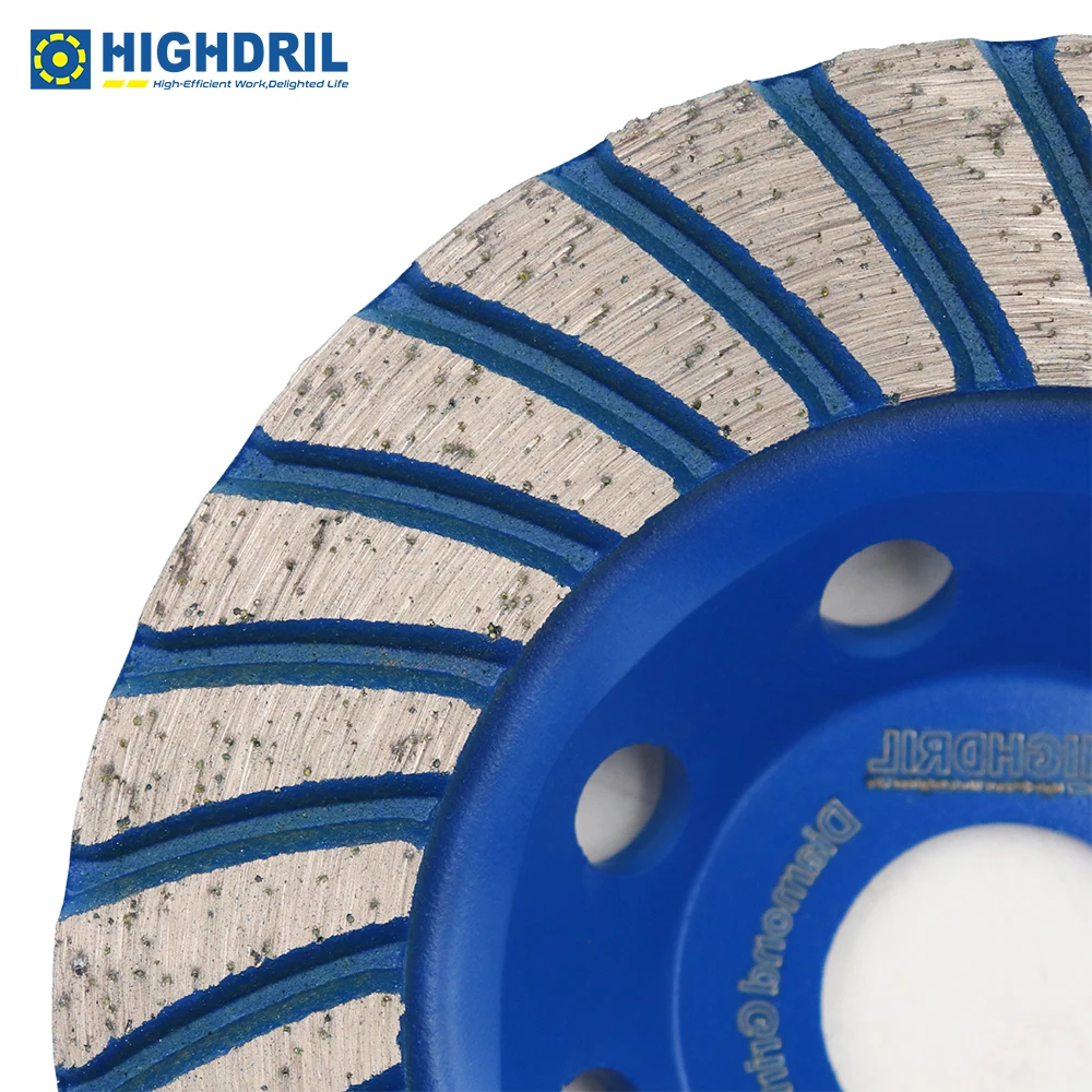 HIGHDRIL 1pc Dia115 /4.5inch Diamond Grinding Wheel Turbo Sintered Sanding Disc Angle Grinder For Concret Masonry Polishing Tool