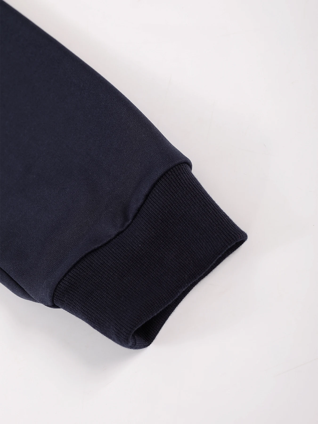 Men's Stand-Up Collar Zip-Up Cardigan Jacket and Straight-Leg Trousers Two-Piece Set, Navy Blue Simple Casual Sports Suit, Business Style Versatile Comfortable Daily Men's Outfit Set view 6