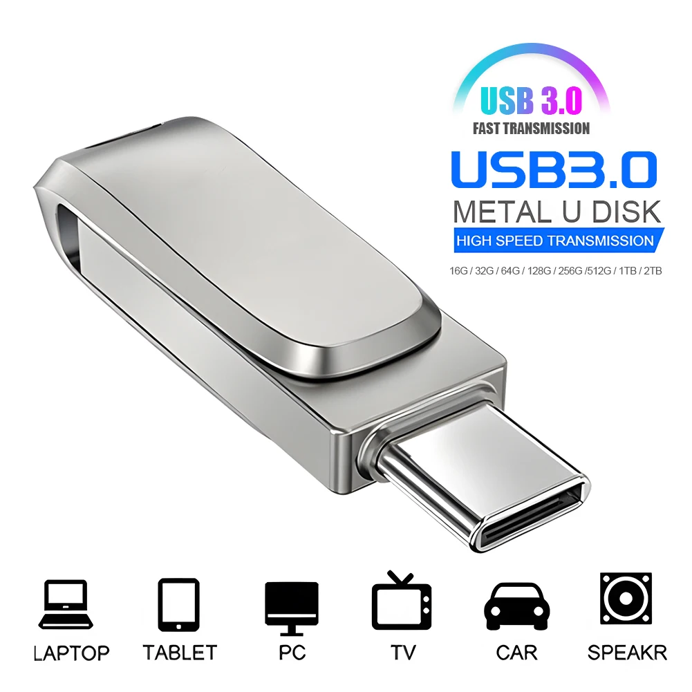 For Xiaomi 2tb USB Flash Drives 1tb 512gb USB 3.1 OTG High-Speed PenDrive Metal Waterproof Portable USB Memory For Computer