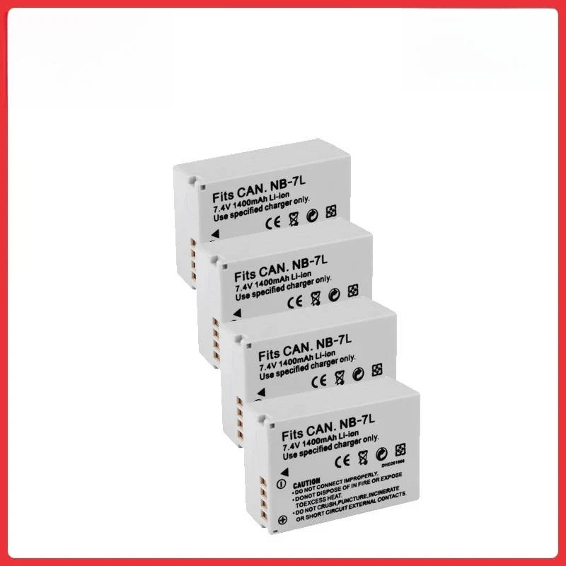 

4 шт. аккумулятора NB-7L NB 7L для Canon PowerShot G10 G11 G12 SX30IS, 1400 мАч, аккумулятор для фотоаппарата