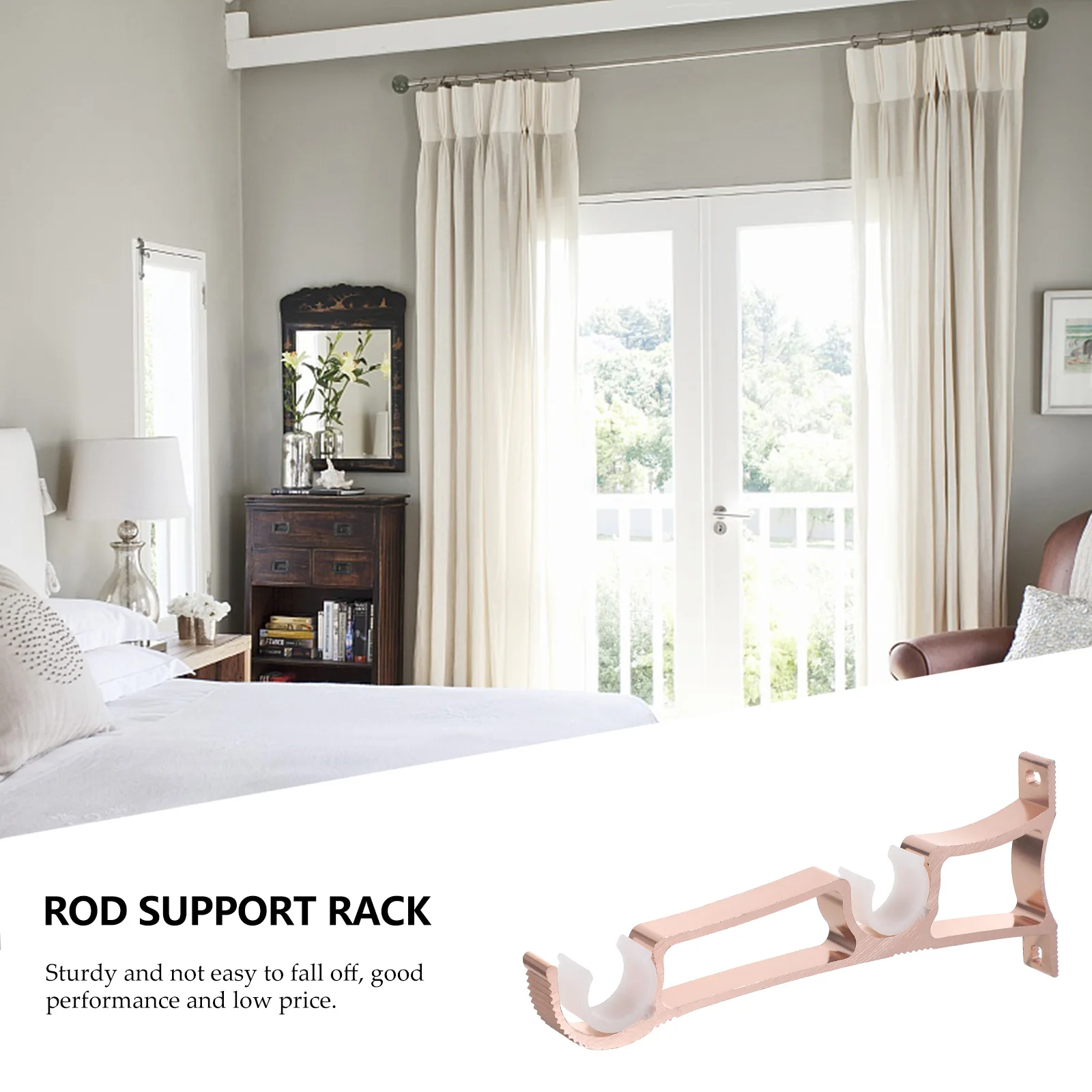 

Decorate Curtain Rod Double Bracket Curtains Brackets Aluminum Alloy Stand Holders