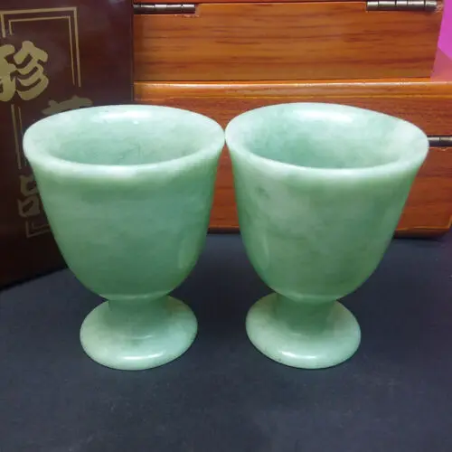 Natural Jade Teacup Wine Glass Hand Carved Jades Stone Goblet Best Gift For Friend