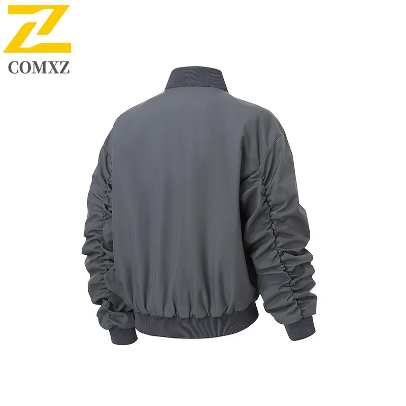 COMXZ Men Jacket 2025 New Lightweight Minimalist Stand Collar Trendy Outdoor Camping Jackets Autumn Adventure Windbreaker Coat
