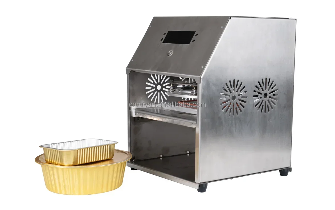 

Customized disposable aluminum foil food bowl sealing machine soup box automatic packing machine