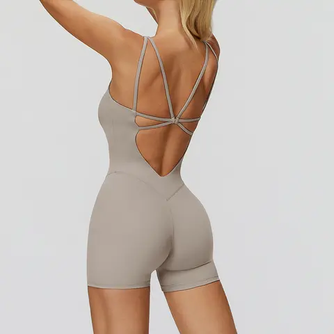 Jumpsuit Women's Short Tracksuit Yoga Set One-Piece Sportswear Push Up Gym Workout Clothes Fitness Stretch Bodysuit Yoga Suit