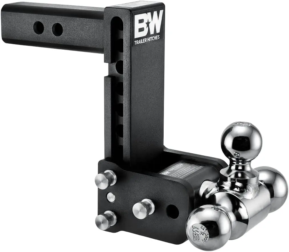 Tow & Stow Adjustable Trailer Hitch Ball Mount - Fits 2