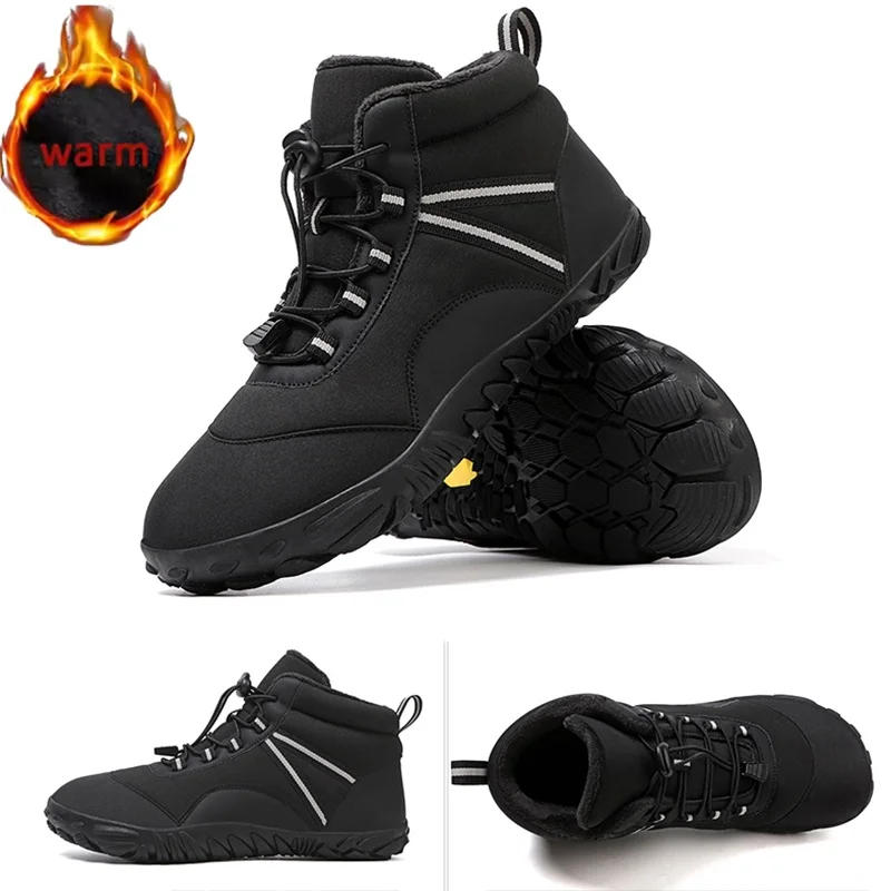 

Новые зимние босиком зимние ботинки, непромокаемая мужская и женская теплая хлопковая обувь, уличные походные ботинки, противоскользящие, износостойкие