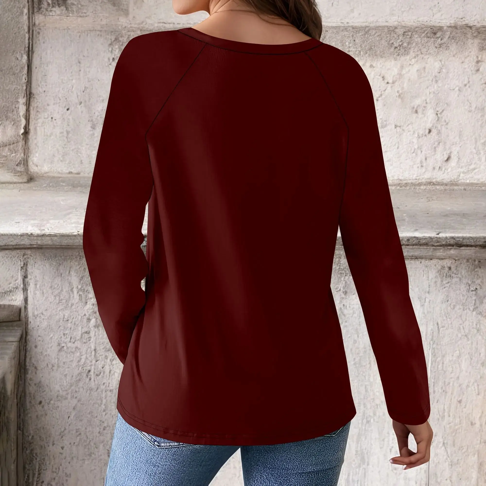 

Women's Long Sve Crew Ne Casual Loose T-irt Comfortable Fit for All Seasons Faionable Ladies' Top