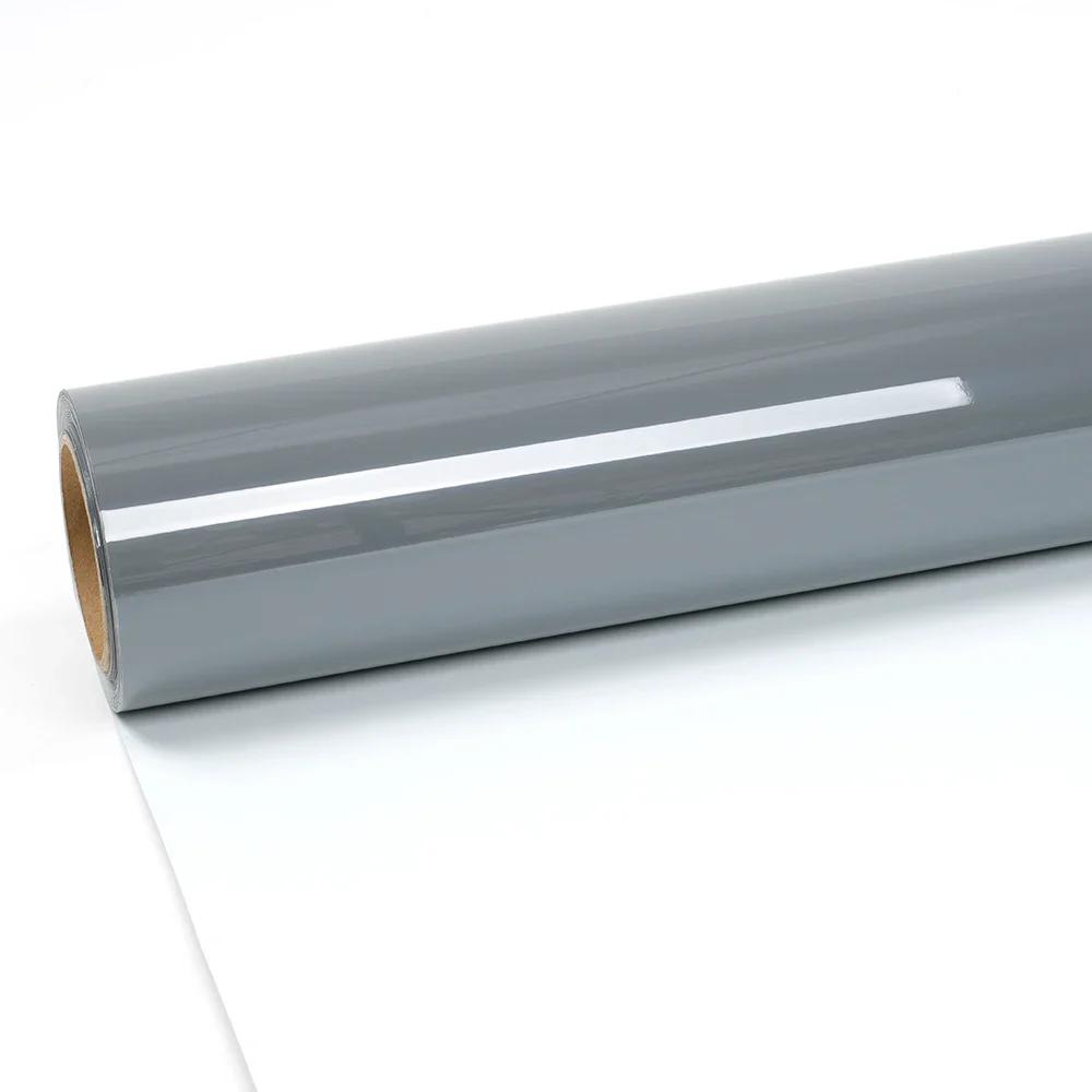 2025 Kustomisasi Pabrik Penjualan Terlaris 1.52X17M PET Liner Super Glossy Nardo Grey Vinyl Wrap