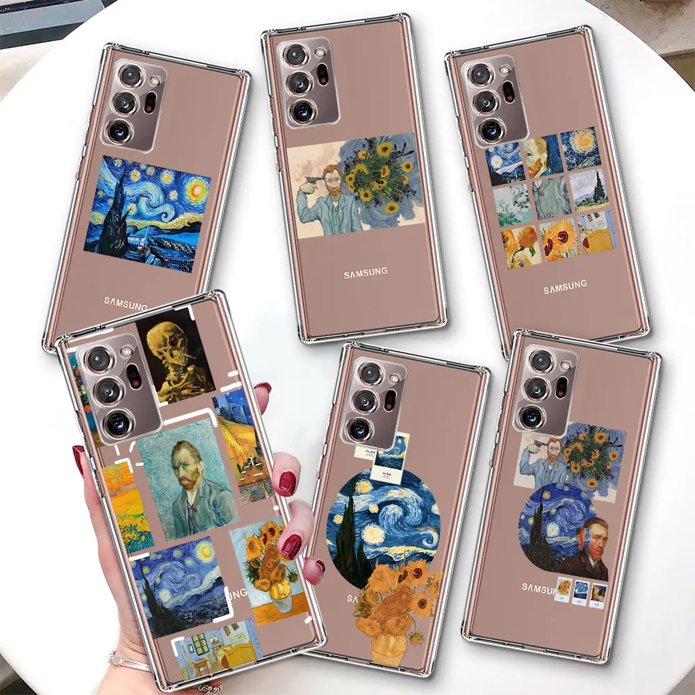 

Art Van Gogh Oil Painting Case for Samsung Galaxy Note 10 Plus 20 Ultra TPU Transparent Shockproof Phone Cover M33 M02 M11 M12