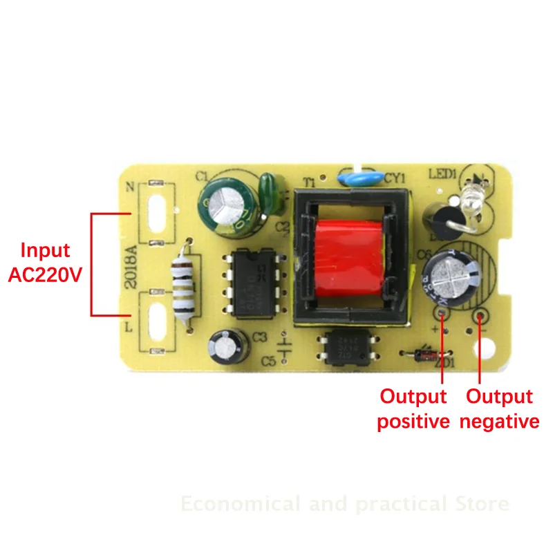 1szt 5V 2A Adapter AC 220V do DC 5V Moduł zasilacza impulsowego Step-Down Płytka drukowana