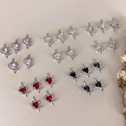 10PCS Star Heart Nail Charms 3D Colorful Planet Nail Decoration for Manicure DIY Shiny Crystal Nail Gems Heart Star Rhinestones