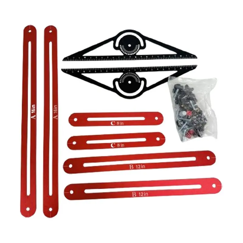 A25F-Treppenmesswerkzeug-Set, Treppenmesslineal aus Aluminiumlegierung, multifunktionales Werkzeug für die Installation von Trep – Detail 3