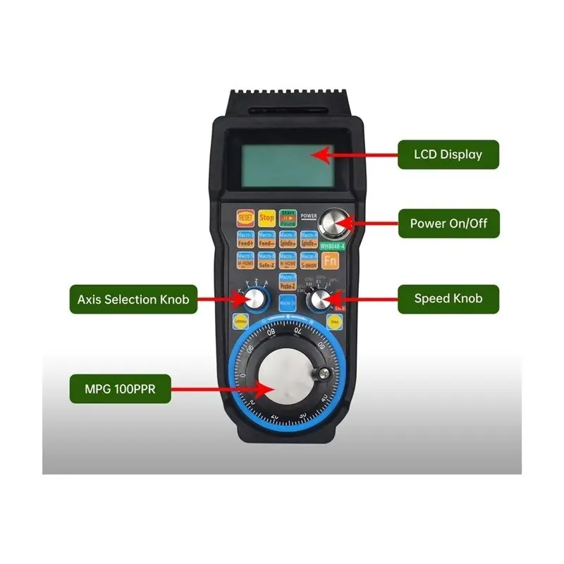 AB41-Wireless Handwheel MPG Pendant Handwheel 4Axis USB Receiver For CNC Milling Machine