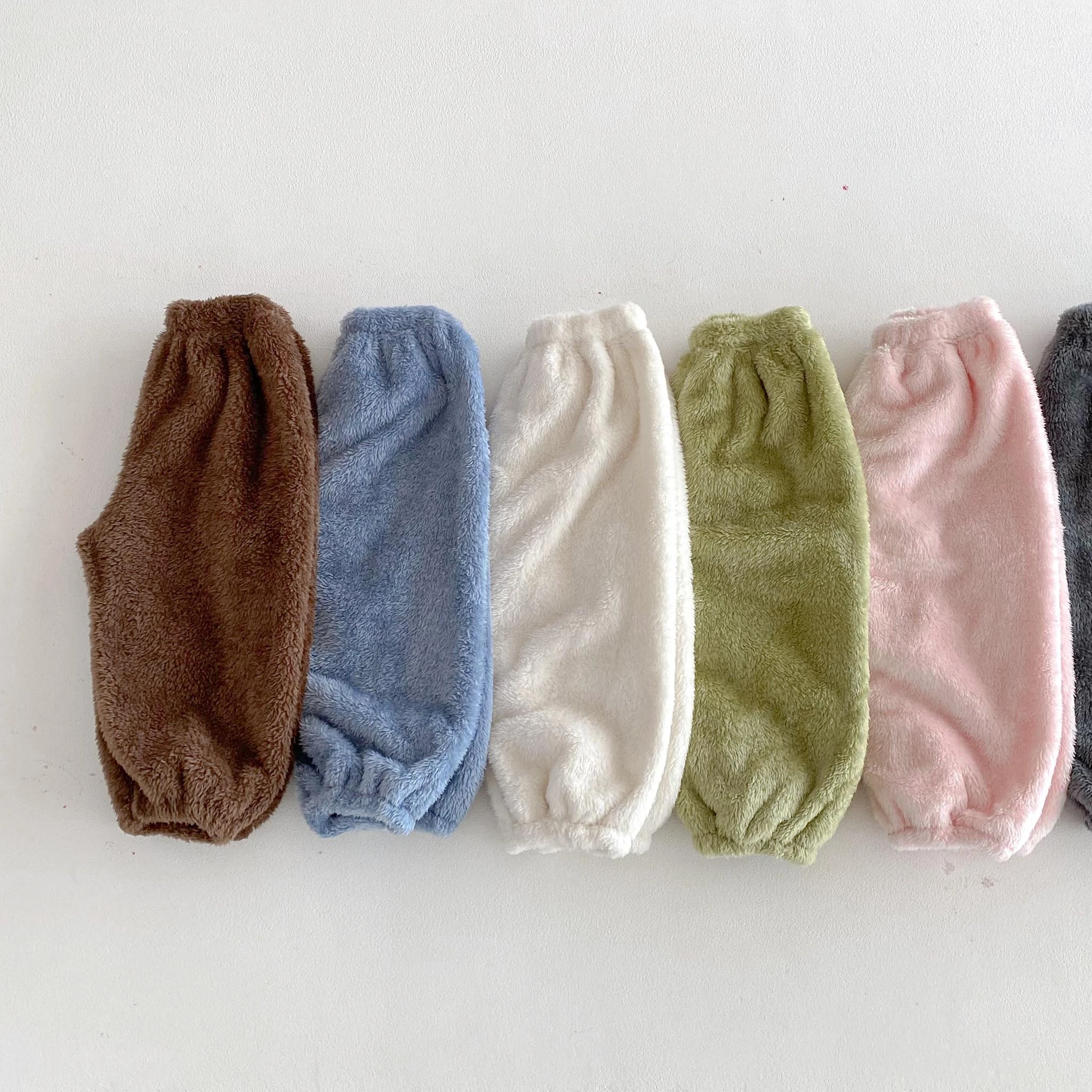 Baby Korean Style Trendy Plush Pants Winter Warm Fleece Trousers Unisex Boys Girls Fashion Casual Outdoor Home Wear Popular Pant