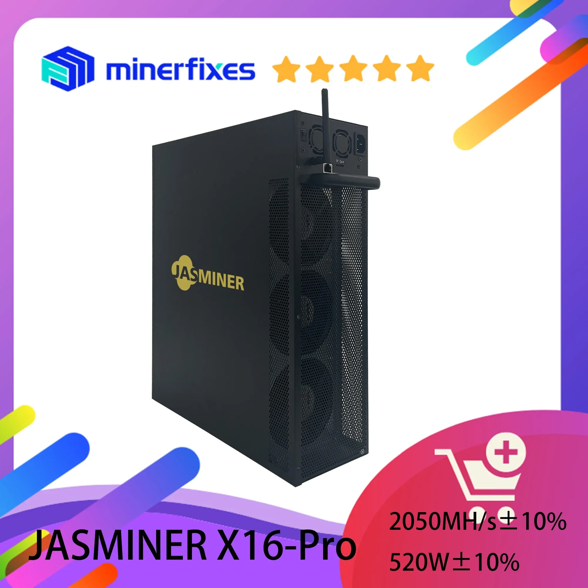 

JASMINER X16 High Throughput Quiet Pro Server X16-Q Pro 2050MH/s 520W 8GB
