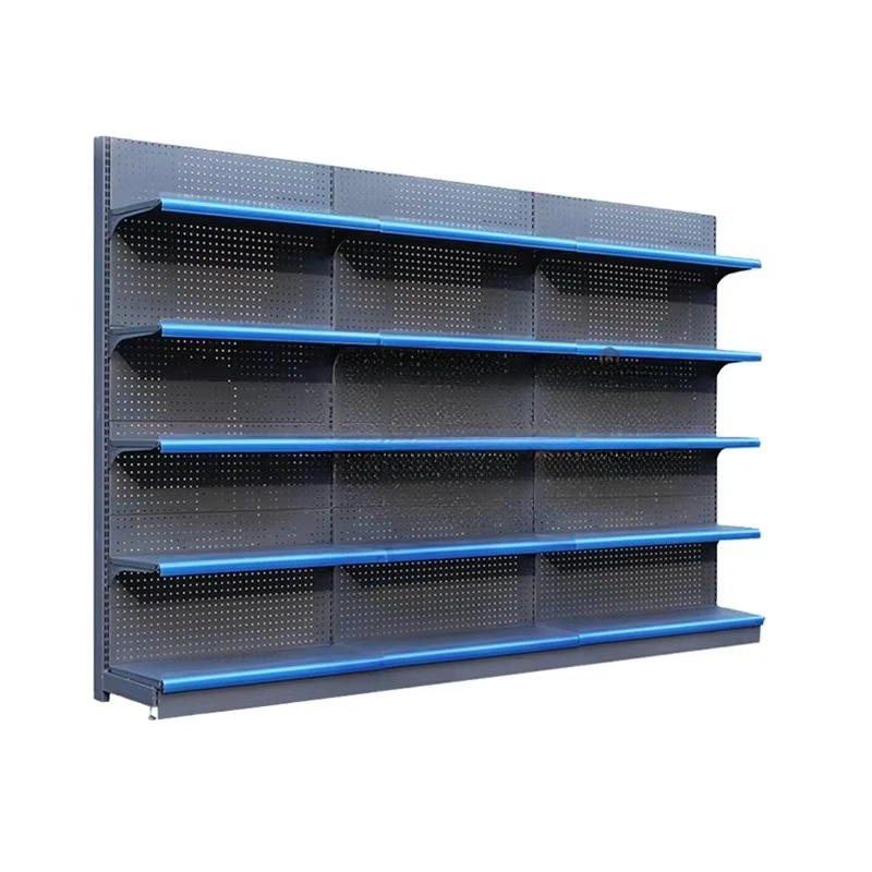 Supermarkets and canteens Multi-layer orifice ledges Single-sided metal shelves Display racks