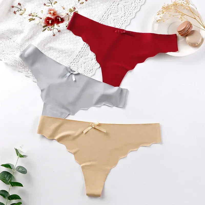 Seamless underwear women Sexy String Intimate Leopard Print Underwear Panties Thong Super Thin Ice Silk Low-rise Underpants S-XL