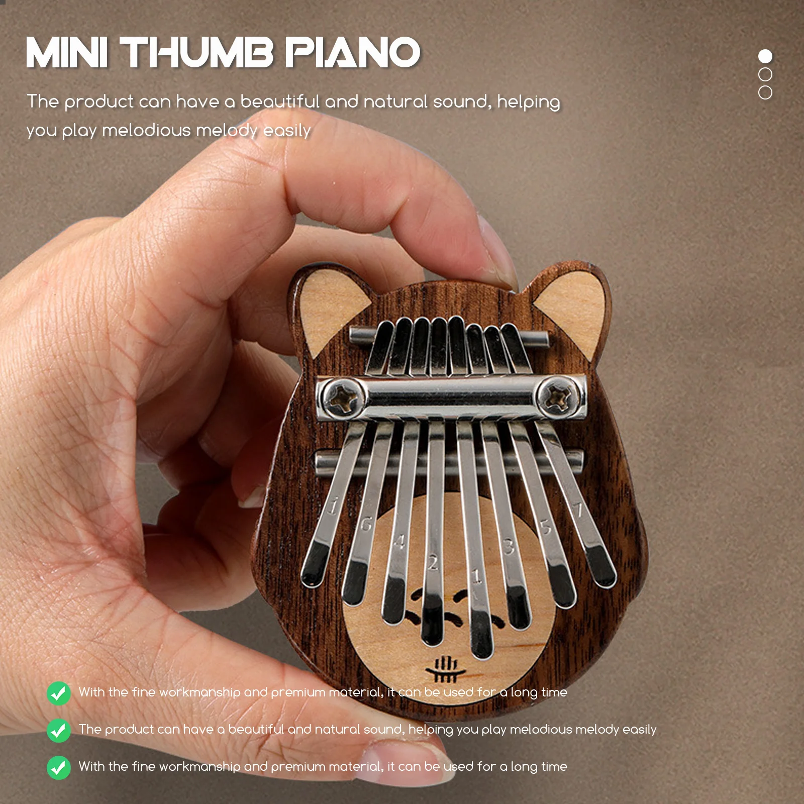 

1 set 1 Set Thumb Piano Wooden Portable Kalimba Kalimba For Beginners Portable Finger Piano Music Small Musical Instrument