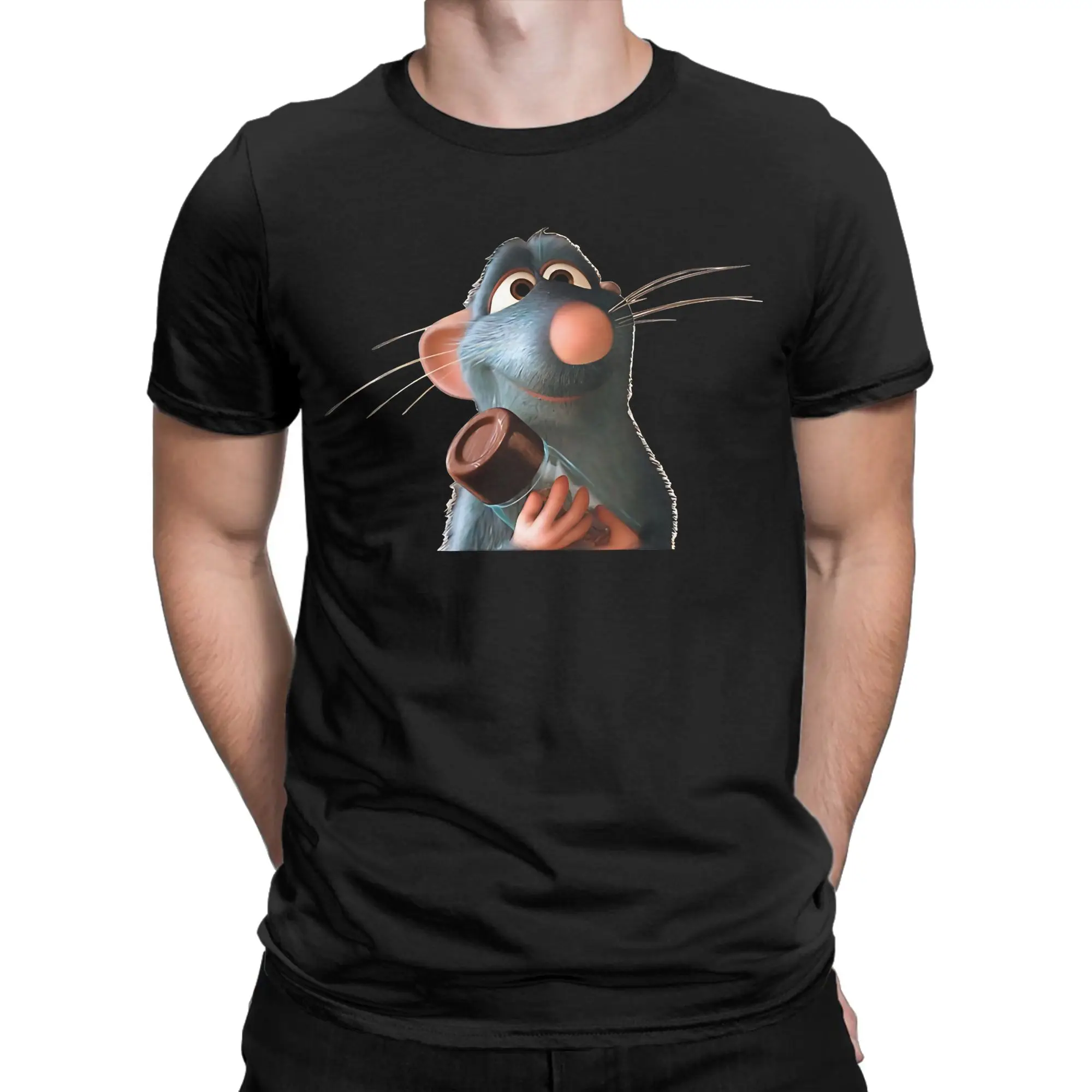 Ratatouille Men T Shirts  Crazy Tee Shirt Short Sleeve Round Collar T-Shirt 100% Cotton Gift Idea Clothing