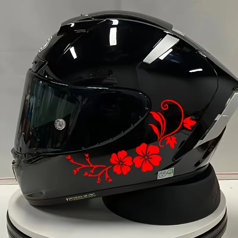 

2PCS Flower Vine Waterproof Vinyl Stickers Multi-color Decals For Motorcycle Helmet Car Window Decor