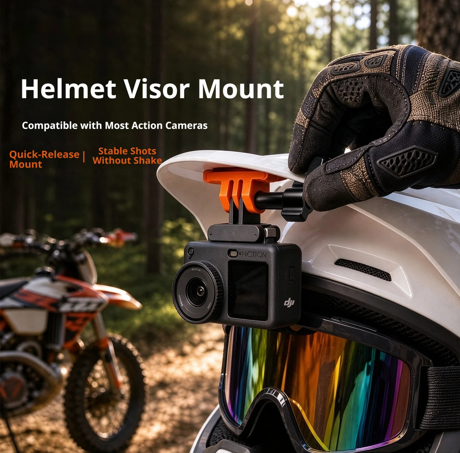 Motorcycle off-Road Vehicle Bell LS2 Rally Helmet Sports Camera Holder Suitable for DJI Action6 Nano 5Pro 4 3 GoPro 13 Insta360