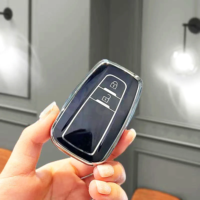 

2/3/4 Buttons Auto Shell Fob Keychain TPU Car Key Case Cover for Toyota Land Cruiser Prado Camry CHR Corolla RAV4 Avalon Prius