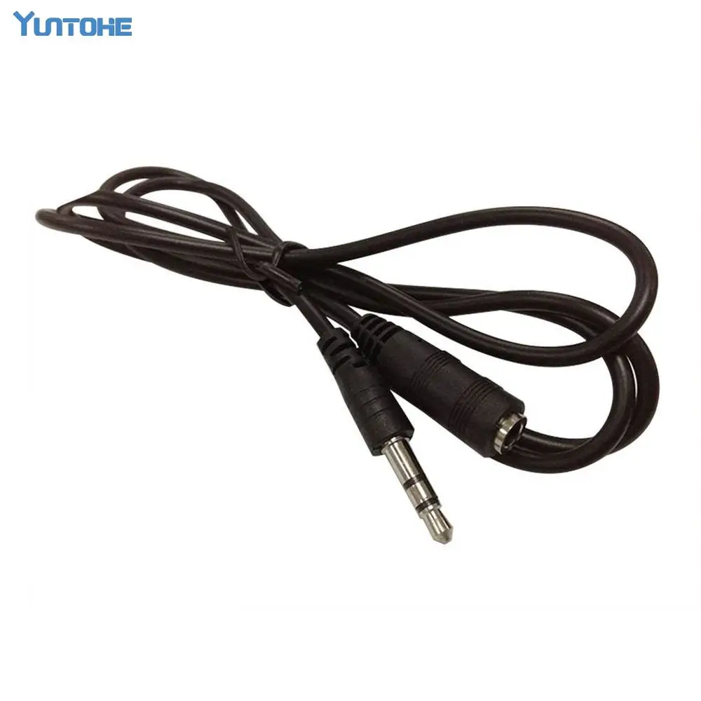 Wholesales 100pcs/lot Black 1M 3ft Stereo Audio Extension AUX Cable 3.5mm Male To Female