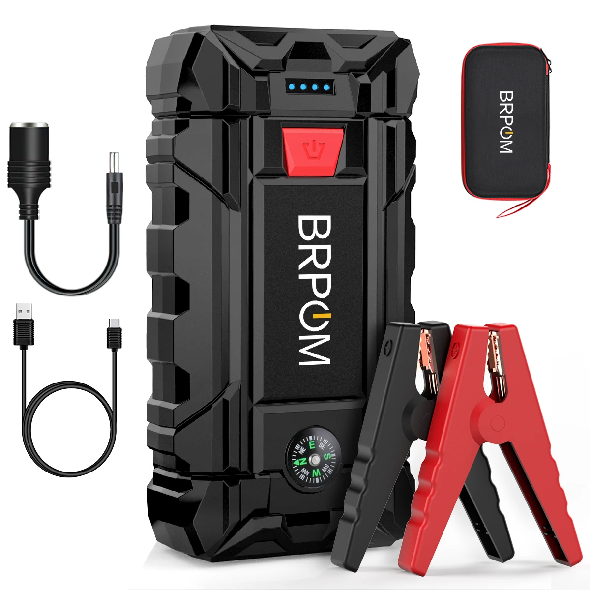 

12V 3000A Car Jump Starter, Portable Power Bank Starter Device Diesel Gasoline Powered 26800mAh Charger with Smart Clip