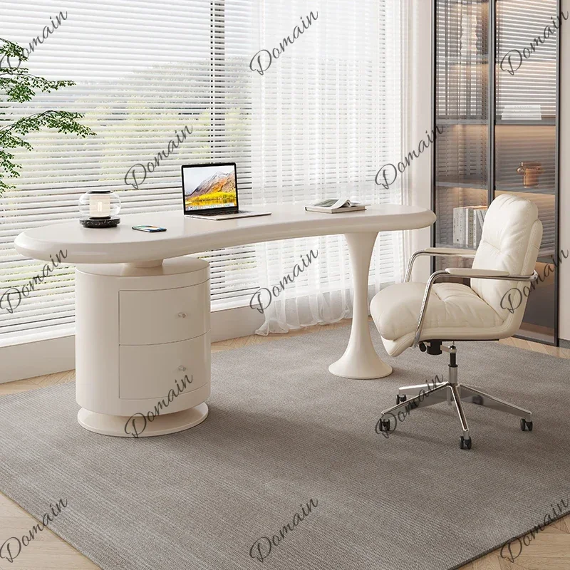 BGA modern Premium Cream style solid wood desk small apartment household French light luxury designer advanced inductor computer