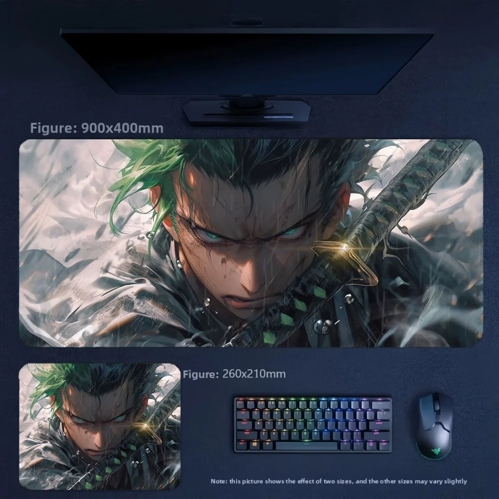 New Anime ONE PIECE High Quality Precision Edge Lock Leather Mouse Pad Fashion Boys Office E-sports Game Large Size Keyboard Pad