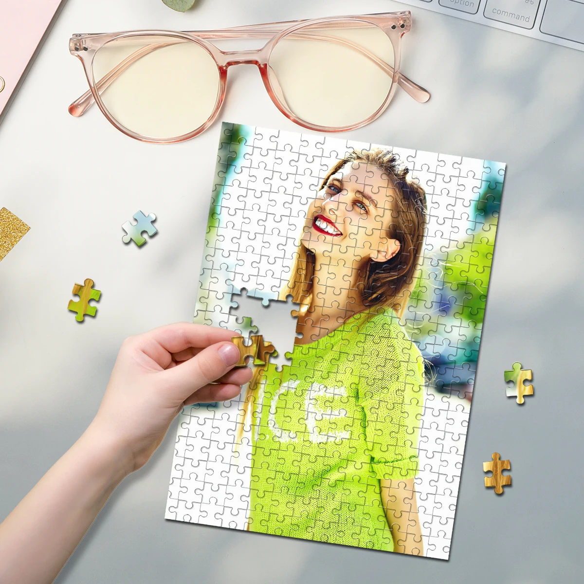 35/300/500/1021pcs Personalized Custom Photo Puzzle girl  Upload Photo For Customized Puzzle Unique Gift For Family Friends Spec