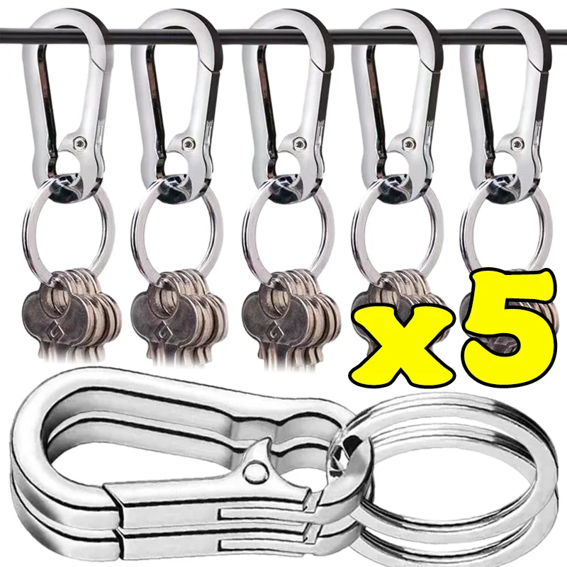 

Lock Key Pendant Carabiner Spring Durable Safety Lock Band Integrated Quick-release Zinc Alloy Outdoor Appliance 5/2pcs Colors