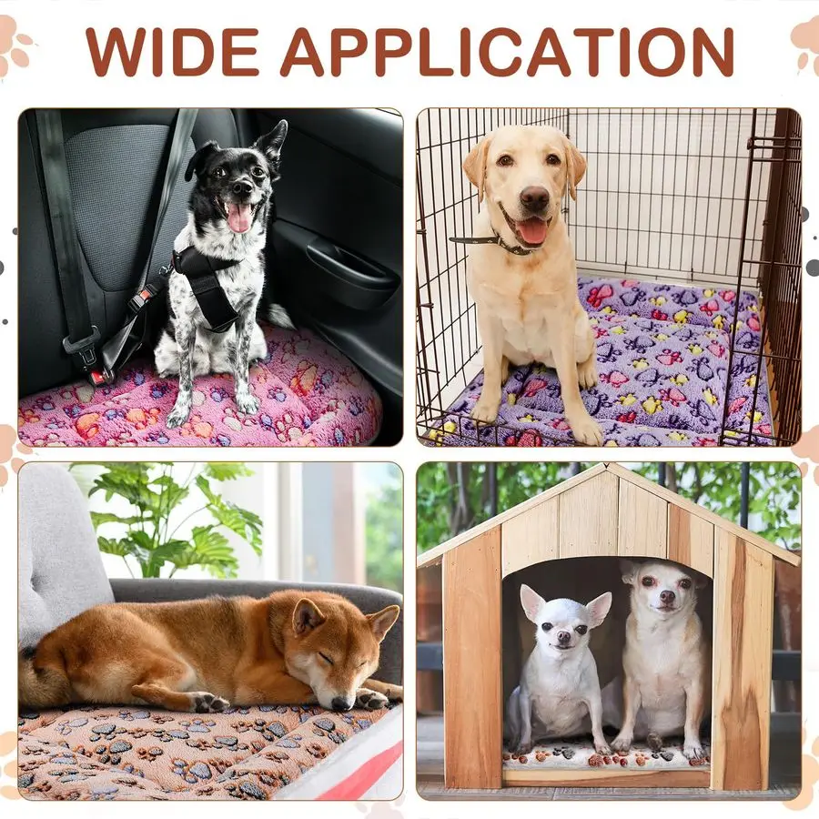 

Набор из 4 ультрамягких лежанок для собак и кошек с милыми принтами, двусторонние флисовые подстилки для клеток и вольеров, уютные, моющиеся, утолщенные, для хомяков и морских свинок