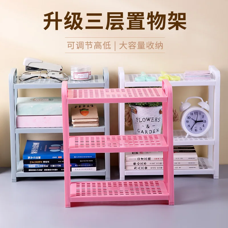 

Hollow Out Plastic Three-layer Desktop Stora Kitchen Organizing Rack Bathroom Washing And CosmetiCs