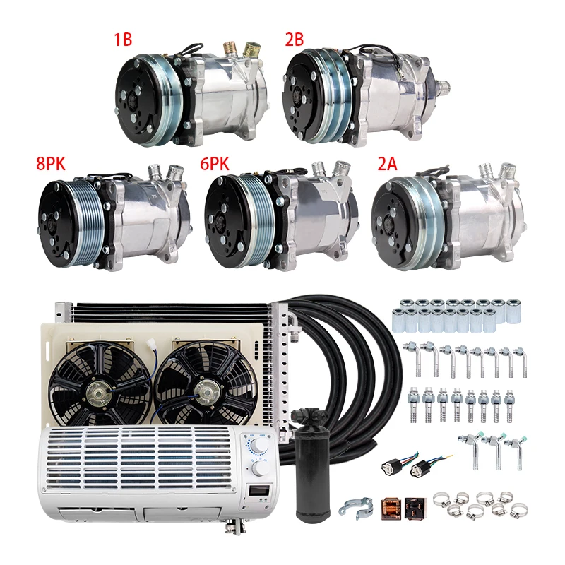 Universal Wall-mounted A/C Air Conditioner 12V 24V System Climate for Heavy Duty Truck Van Tractor Excavator Engineering Vehicle